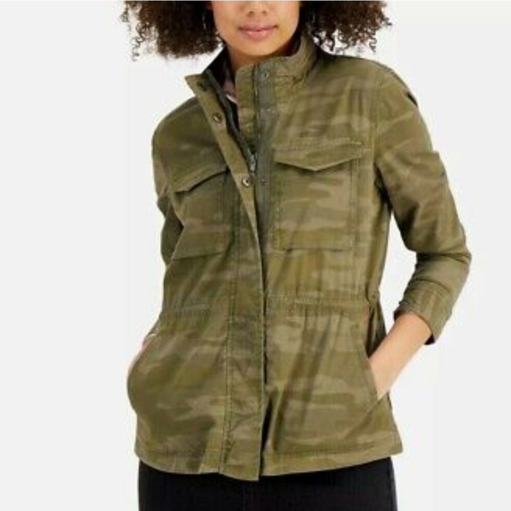 STYLE & CO, Womens, Sz. S, Petite, Olive Green, Military Style, Jacket, Coat - Picture 2 of 16